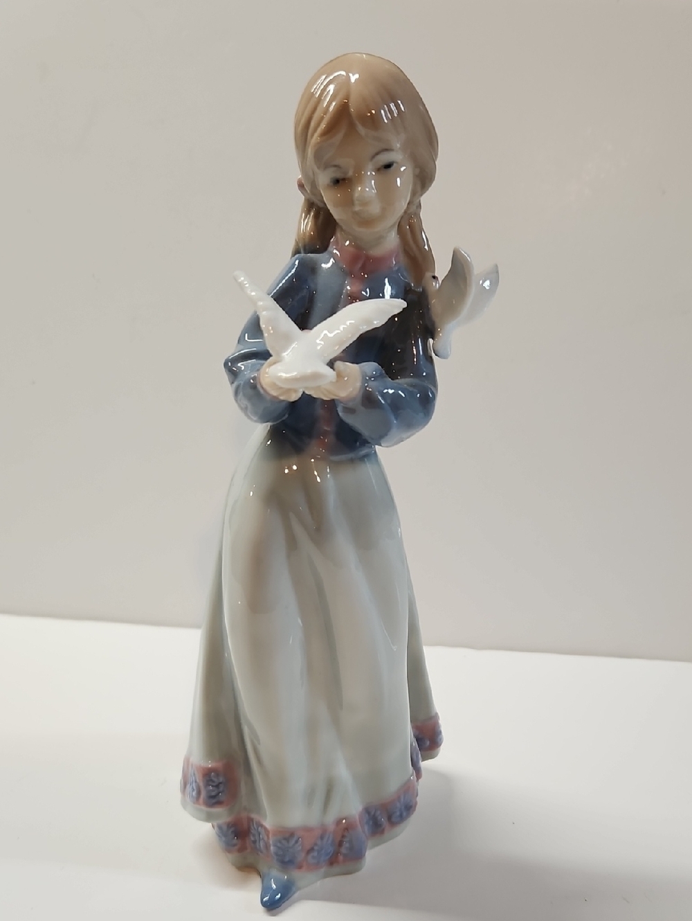 MALLORCA BY STUDIO DEBBIE  WITH DOVES, PORCELAIN FIGURING. 8.5"
